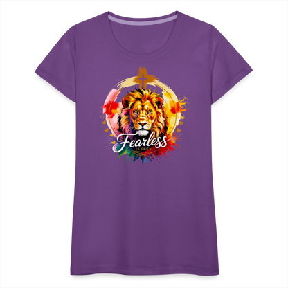 Fearless in Faith Christian Women’s Premium T-Shirt - purple