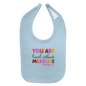 Loved Without Measure Christian Baby Bib - light blue