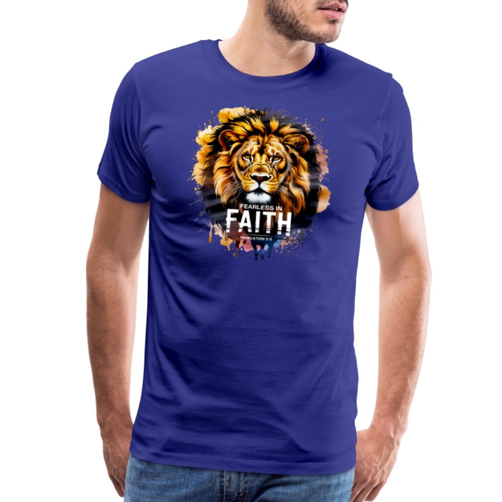 Fearless In Faith Men's Christian Premium T-Shirt - royal blue