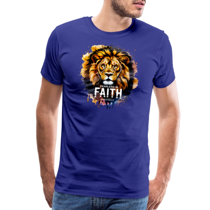 Fearless In Faith Men's Christian Premium T-Shirt - royal blue