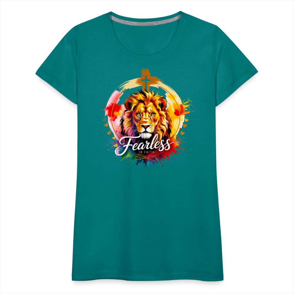 Fearless in Faith Christian Women’s Premium T-Shirt - teal
