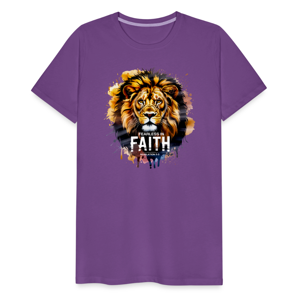 Fearless In Faith Men's Christian Premium T-Shirt - purple