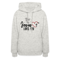 He Loves You Women's Christian Hooded Pullover Sweatshirt - heather oatmeal