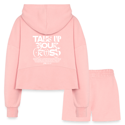 Disciple Of Christ Women’s Christian Cropped Hoodie & Jogger Short Set - ClaimedbyGodDesigns