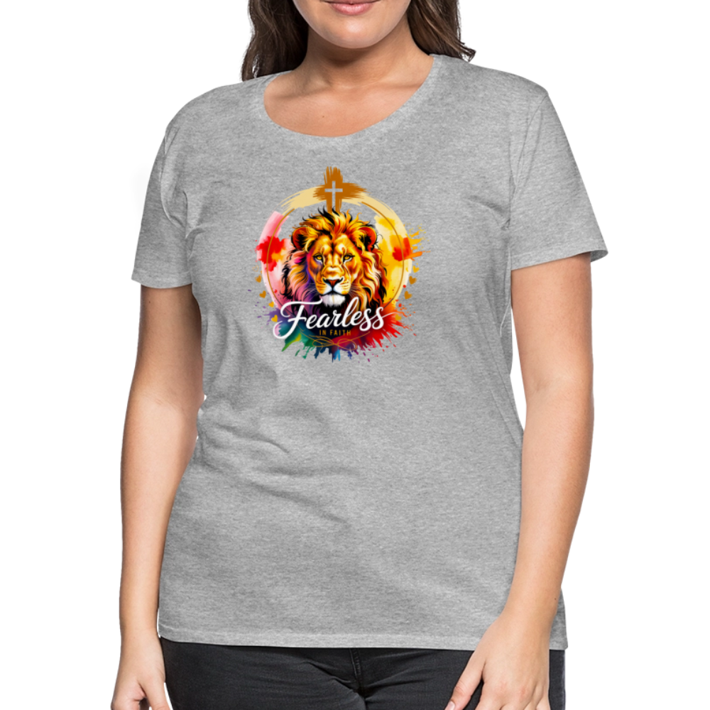 Fearless in Faith Christian Women’s Premium T-Shirt - heather gray