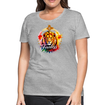 Fearless in Faith Christian Women’s Premium T-Shirt - heather gray