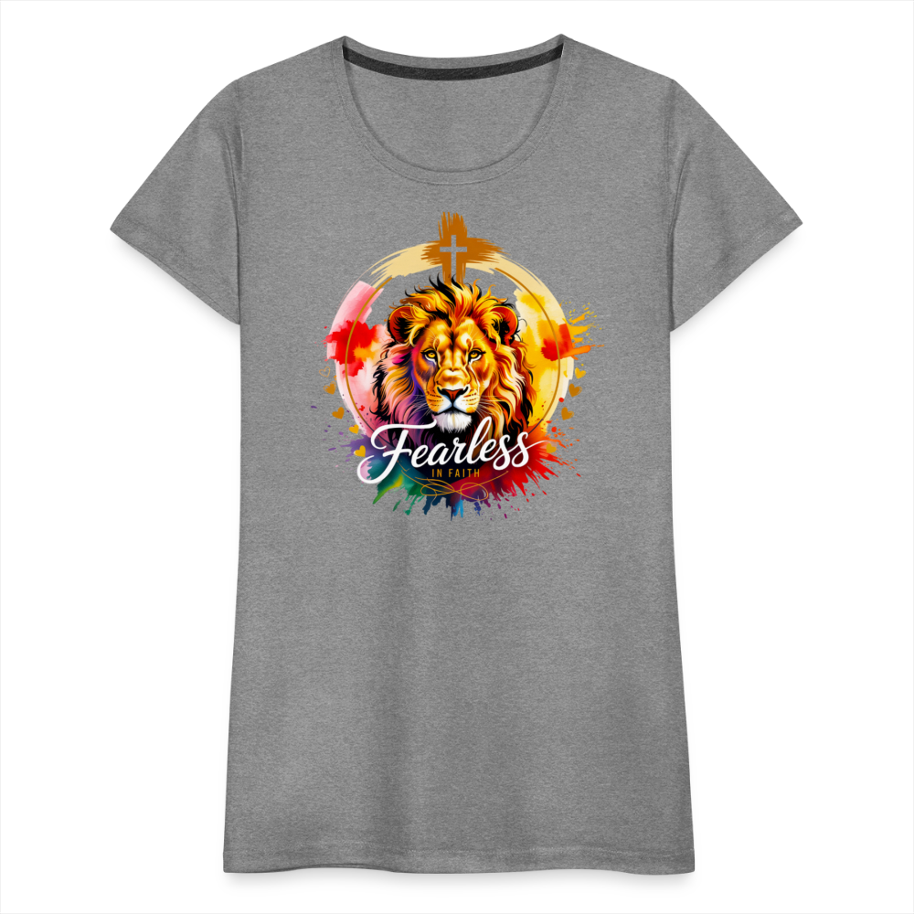Fearless in Faith Christian Women’s Premium T-Shirt - heather gray