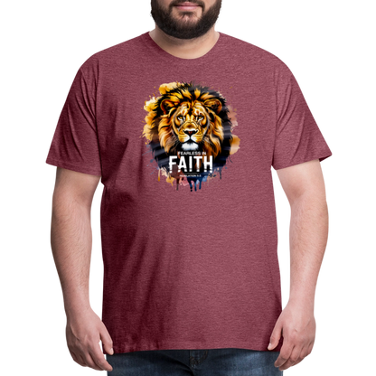 Fearless In Faith Men's Christian Premium T-Shirt - heather burgundy