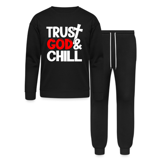 Trust Him And Chill Unisex Casual Christian  Lounge Wear Outfit - black