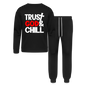 Trust Him And Chill Unisex Casual Christian  Lounge Wear Outfit - black