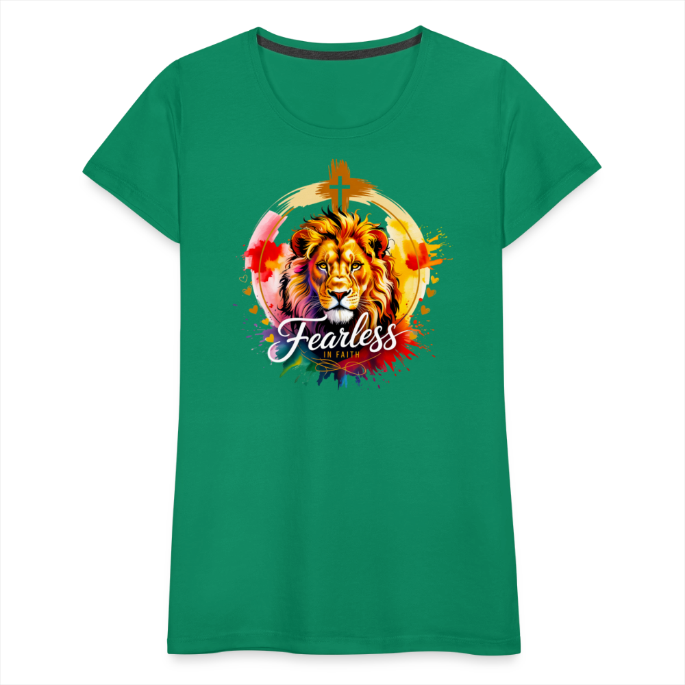 Fearless in Faith Christian Women’s Premium T-Shirt - kelly green