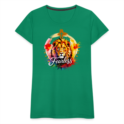 Fearless in Faith Christian Women’s Premium T-Shirt - kelly green