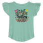 I'm Just Out Here Christian Toddler Girls Flutter T-shirt - saltwater