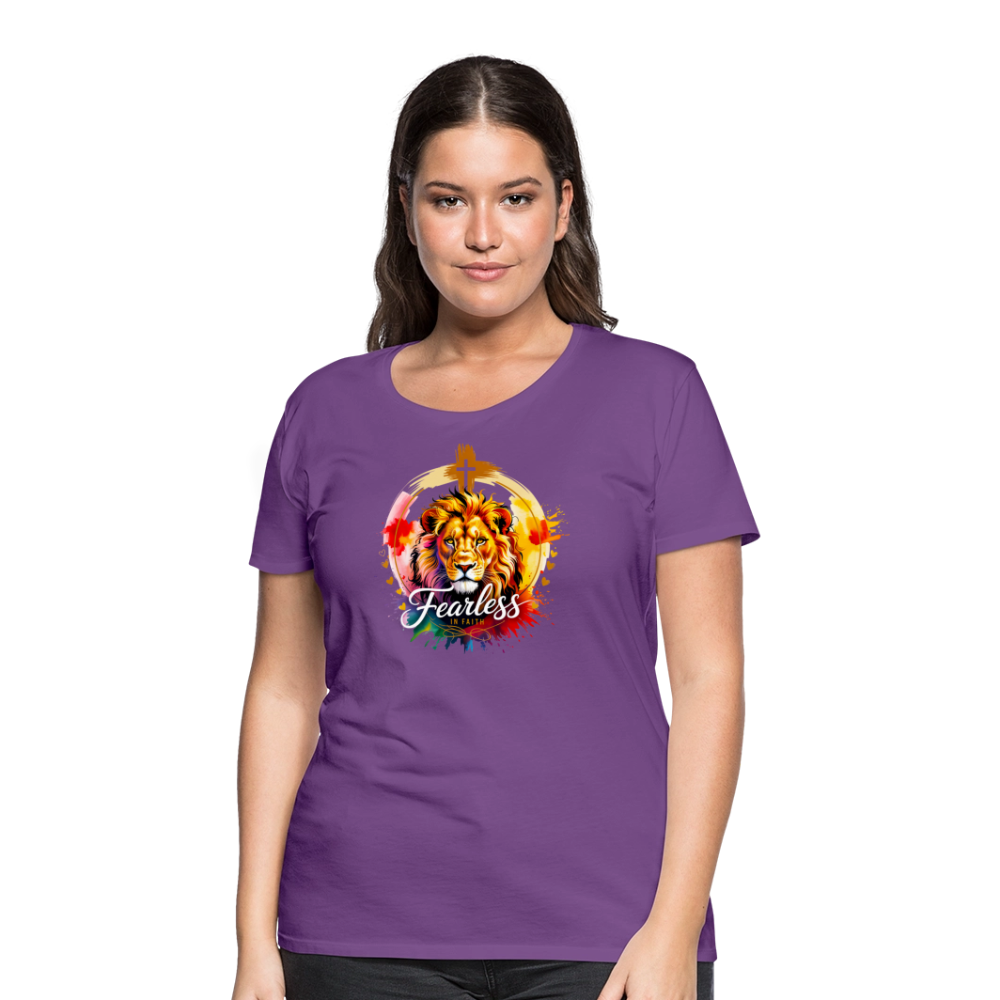 Fearless in Faith Christian Women’s Premium T-Shirt - purple