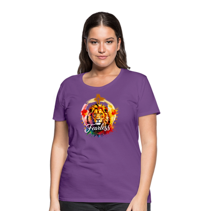 Fearless in Faith Christian Women’s Premium T-Shirt - purple