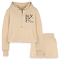 My Cornerstone Women’s Christian Cropped Hoodie & Jogger Short Set Outfit - nude