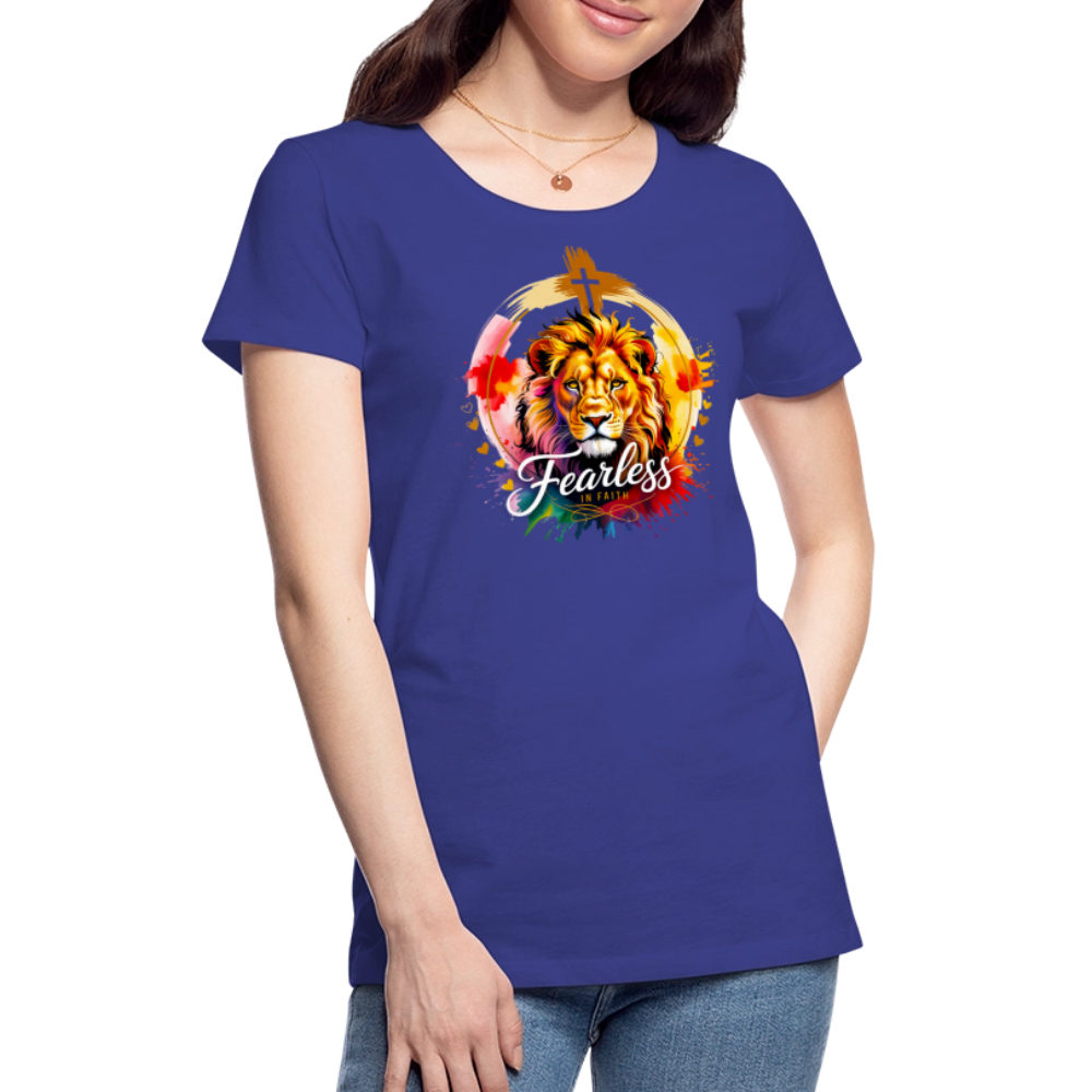 Fearless in Faith Christian Women’s Premium T-Shirt - royal blue