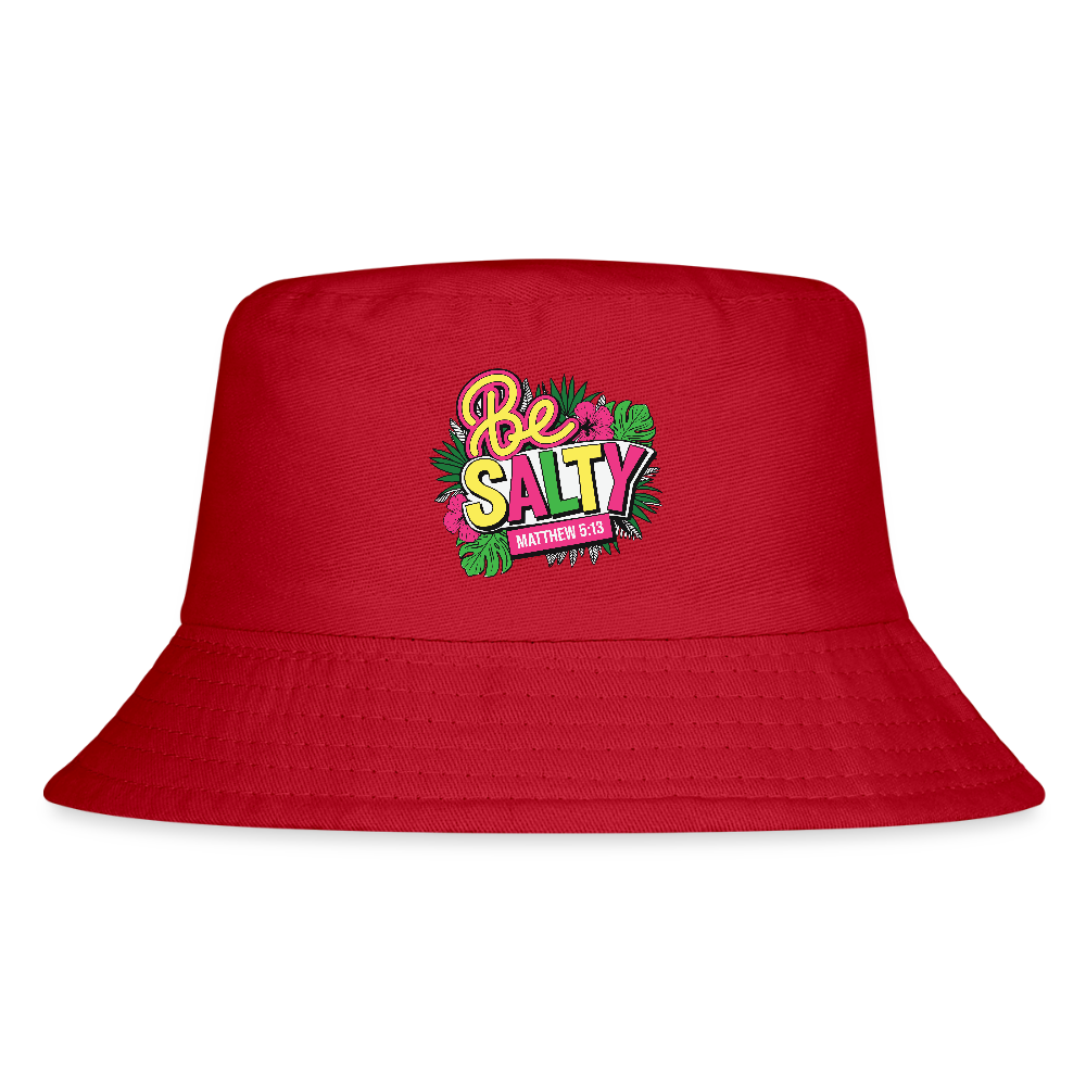 Be Salty Kid's Christian Bucket Hat - red