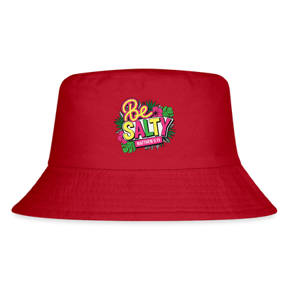 Be Salty Kid's Christian Bucket Hat - red