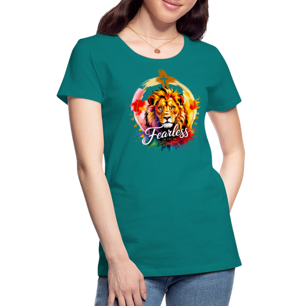 Fearless in Faith Christian Women’s Premium T-Shirt - teal