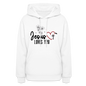 He Loves You Women's Christian Hooded Pullover Sweatshirt - white