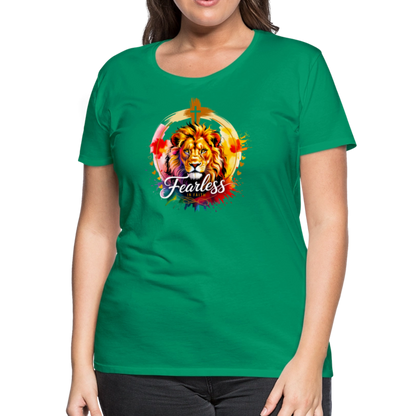 Fearless in Faith Christian Women’s Premium T-Shirt - kelly green