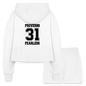 Proverbs 31 Women’s Christian Cropped Hoodie & Jogger Short Set Outfit - white