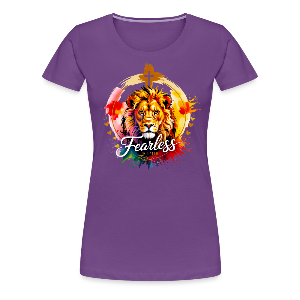 Fearless in Faith Christian Women’s Premium T-Shirt - purple