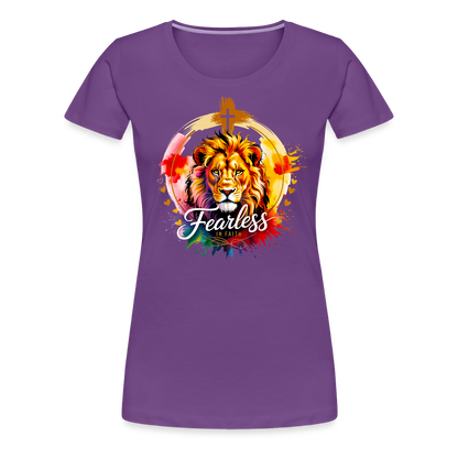 Fearless in Faith Christian Women’s Premium T-Shirt - purple