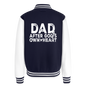 Dad After His Own Heart Men's Christian Heavyweight Letterman Jacket - navy/white