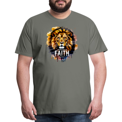 Fearless In Faith Men's Christian Premium T-Shirt - asphalt gray