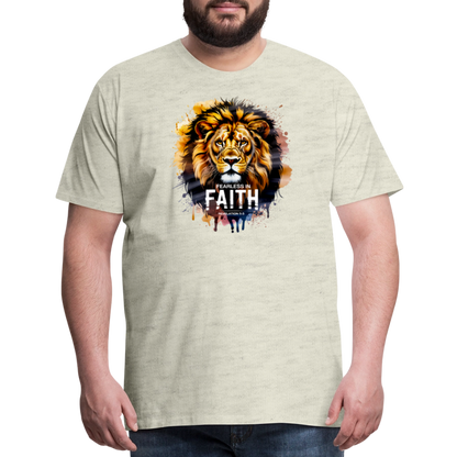 Fearless In Faith Men's Christian Premium T-Shirt - heather oatmeal