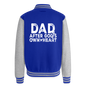 Dad After His Own Heart Men's Christian Heavyweight Letterman Jacket - royal/heather grey