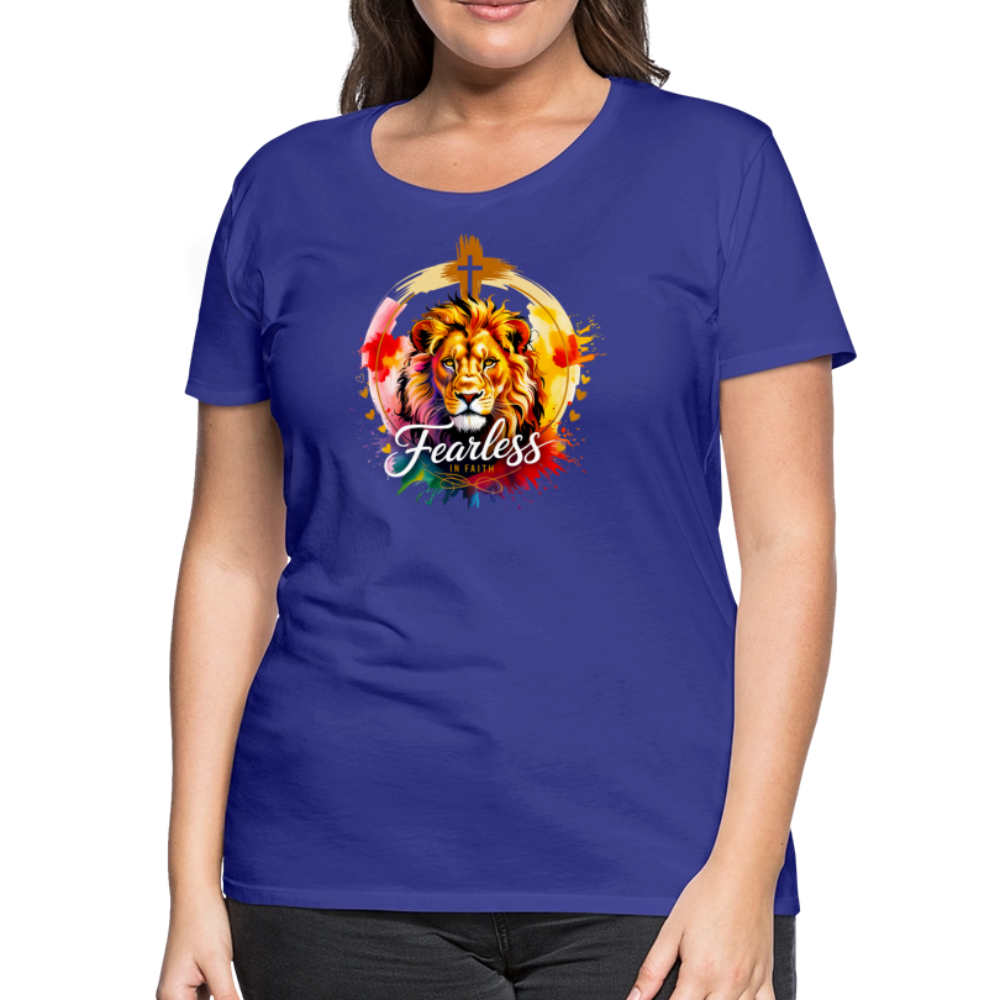 Fearless in Faith Christian Women’s Premium T-Shirt - royal blue