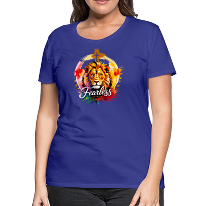 Fearless in Faith Christian Women’s Premium T-Shirt - royal blue