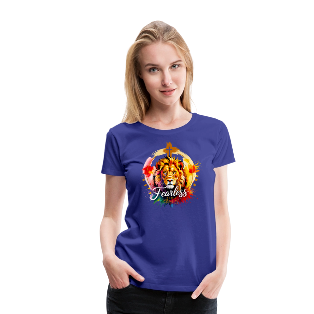 Fearless in Faith Christian Women’s Premium T-Shirt - royal blue