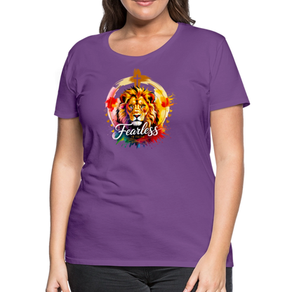 Fearless in Faith Christian Women’s Premium T-Shirt - purple