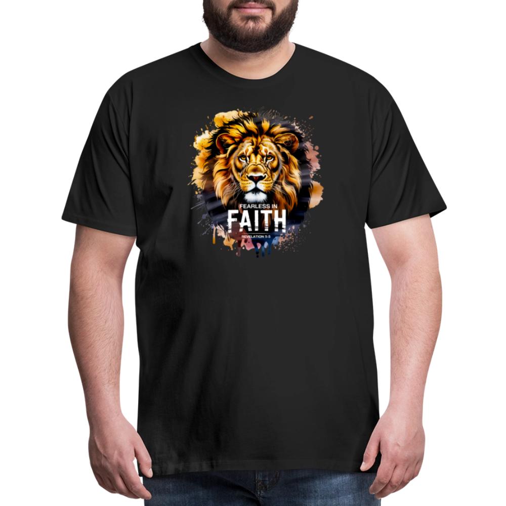 Fearless In Faith Men's Christian Premium T-Shirt - black