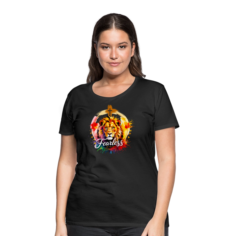 Fearless in Faith Christian Women’s Premium T-Shirt - black