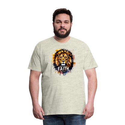 Fearless In Faith Men's Christian Premium T-Shirt - heather oatmeal