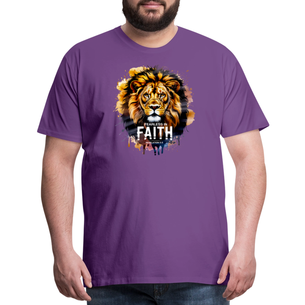 Fearless In Faith Men's Christian Premium T-Shirt - purple