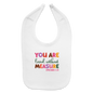 Loved Without Measure Christian Baby Bib - white