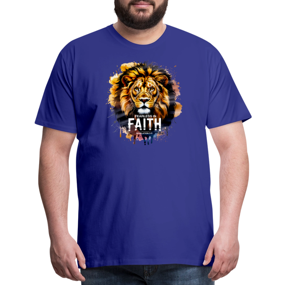Fearless In Faith Men's Christian Premium T-Shirt - royal blue