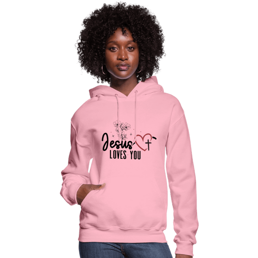 He Loves You Women's Christian Hooded Pullover Sweatshirt - ClaimedbyGodDesigns