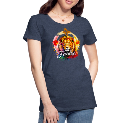Fearless in Faith Christian Women’s Premium T-Shirt - heather blue