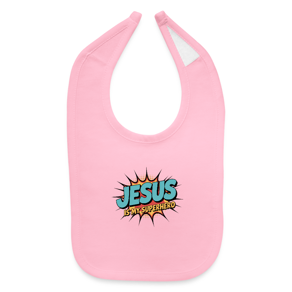 He Is My Superhero Christian Baby Bib - ClaimedbyGodDesigns