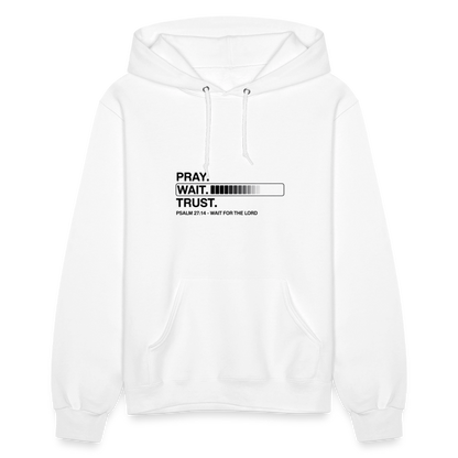 Pray Wait Trust Women's Christian Hooded Sweatshirt - white