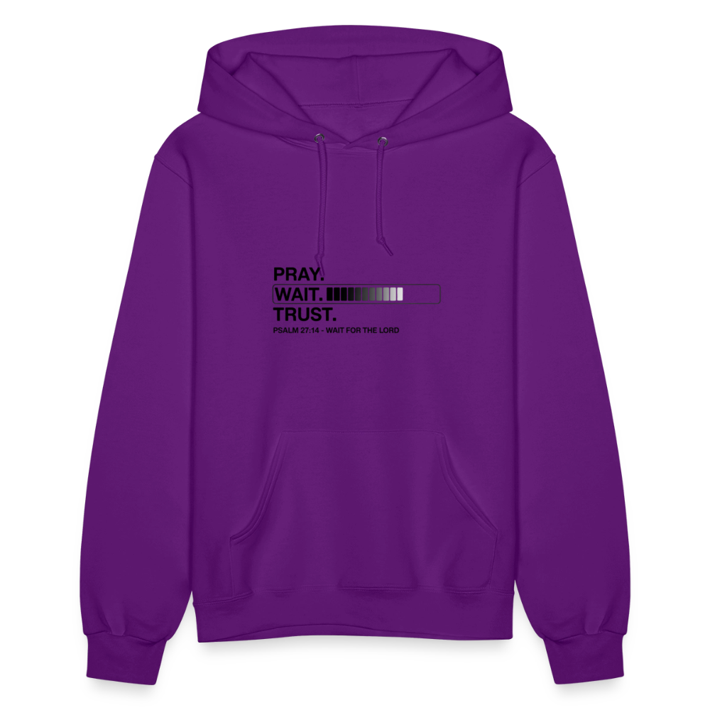 Pray Wait Trust Women's Christian Hooded Sweatshirt - purple