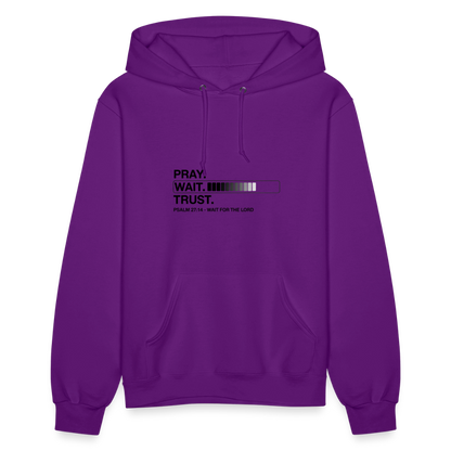 Pray Wait Trust Women's Christian Hooded Sweatshirt - purple