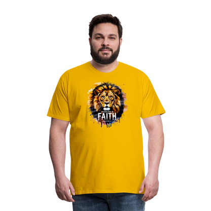 Fearless In Faith Men's Christian Premium T-Shirt - sun yellow